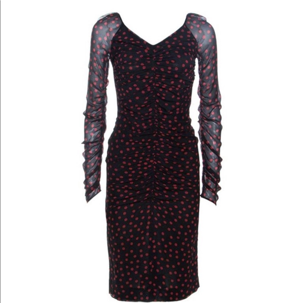 Dolce and Gabbana ruched silk dress